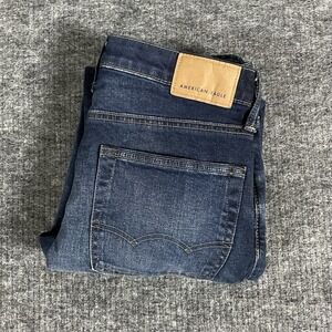 American Eagle Men's Size‎ 28x32 Original Straight Blue Denim Jeans Stretch